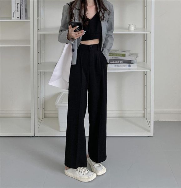 women's pants & capris limiguyue suit women classic black brown straight high waist wide leg autumn casual ol office long trousers k345, Black;white
women's pants & capris limiguyue suit women classic black brown straight high waist wide leg autumn casual ol office long trousers k345, Black;white