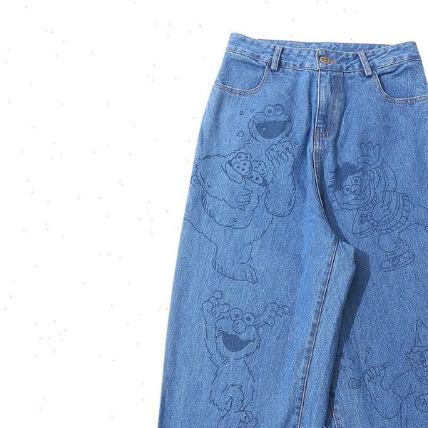 bf harajuku women jeans fashion design full length zipper cartoon bears straight pants femme denim trouser high quality, Blue
bf harajuku women jeans fashion design full length zipper cartoon bears straight pants femme denim trouser high quality, Blue