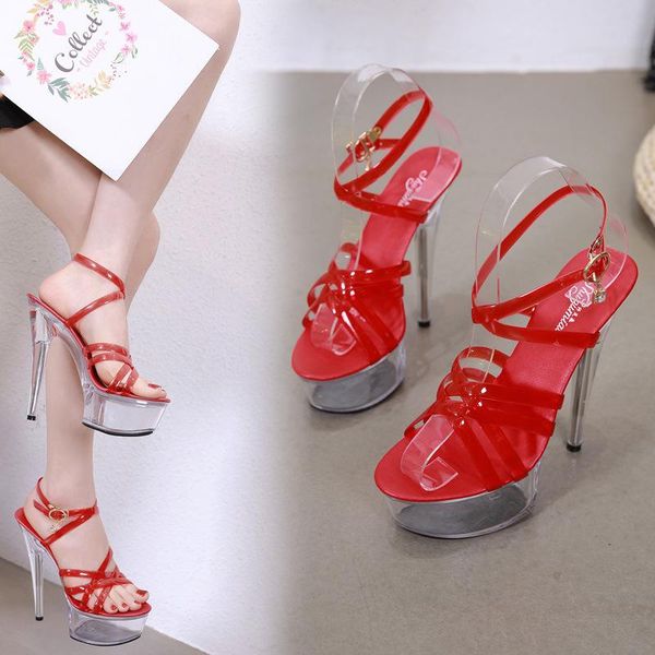 dress shoes women summer high heels pvc transparent platform ankle strap open toe sandals party european brand designer pumps, Black
dress shoes women summer high heels pvc transparent platform ankle strap open toe sandals party european brand designer pumps, Black