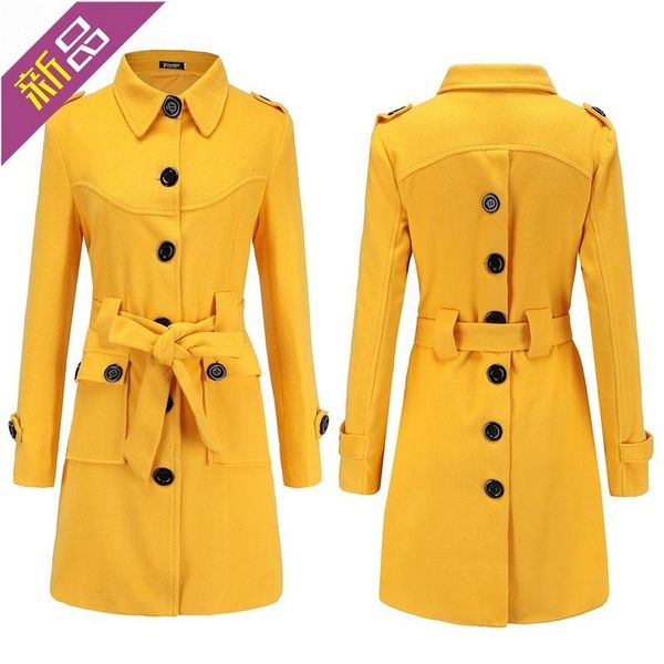 women's wool & blends 2021 autumn and winter multi-color back slit women's woolen coat waist slim women, Black
women's wool & blends 2021 autumn and winter multi-color back slit women's woolen coat waist slim women, Black