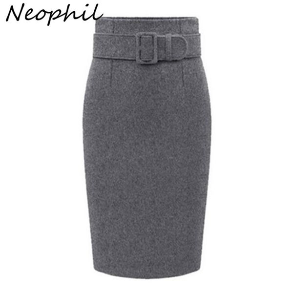 neophil summer gray thick wool midi pencil skirts plus size women casual slim high waist belt office work wear saias s1205 210319, Black
neophil summer gray thick wool midi pencil skirts plus size women casual slim high waist belt office work wear saias s1205 210319, Black