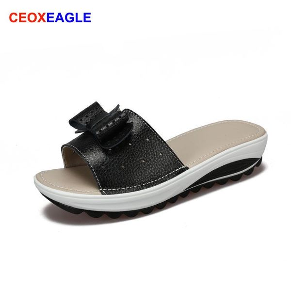 slippers 2021 women's sandals cow leather women flats shoes platform wedges female slides beach flip flops summer shoe lady, Black
slippers 2021 women's sandals cow leather women flats shoes platform wedges female slides beach flip flops summer shoe lady, Black