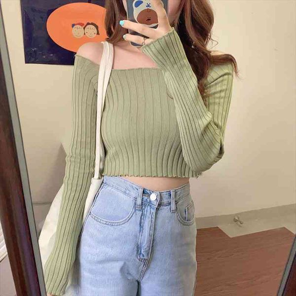 slim-fit off-neck t-shirt short navel knitted for women woman sweaters femme chandails pull hiver, White;black
slim-fit off-neck t-shirt short navel knitted for women woman sweaters femme chandails pull hiver, White;black