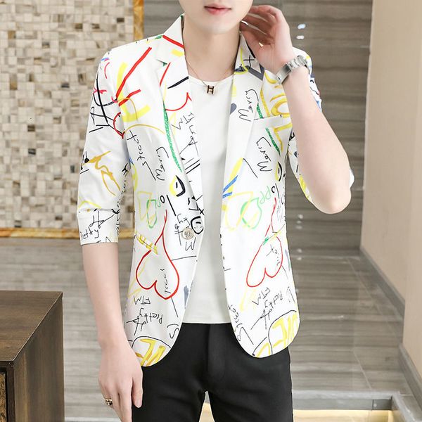 men's suits & blazers graffiti jacket, suit, social street, korean trend, medium sleeve, printing,, White;black
men's suits & blazers graffiti jacket, suit, social street, korean trend, medium sleeve, printing,, White;black