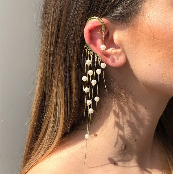 alloy + simulated pearl ear cuff long tassel earrings women's earring jewelry e6590, Silver
alloy + simulated pearl ear cuff long tassel earrings women's earring jewelry e6590, Silver