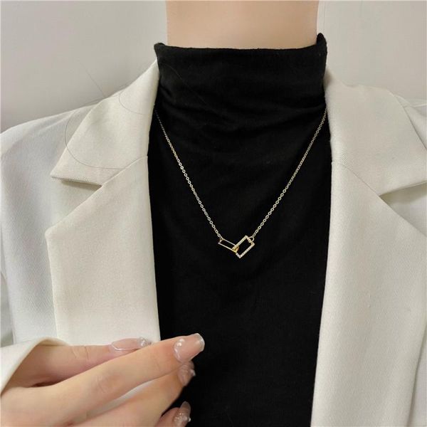 chains han edition fashion personality buckle geometry shape women's necklace pendant, Silver
chains han edition fashion personality buckle geometry shape women's necklace pendant, Silver