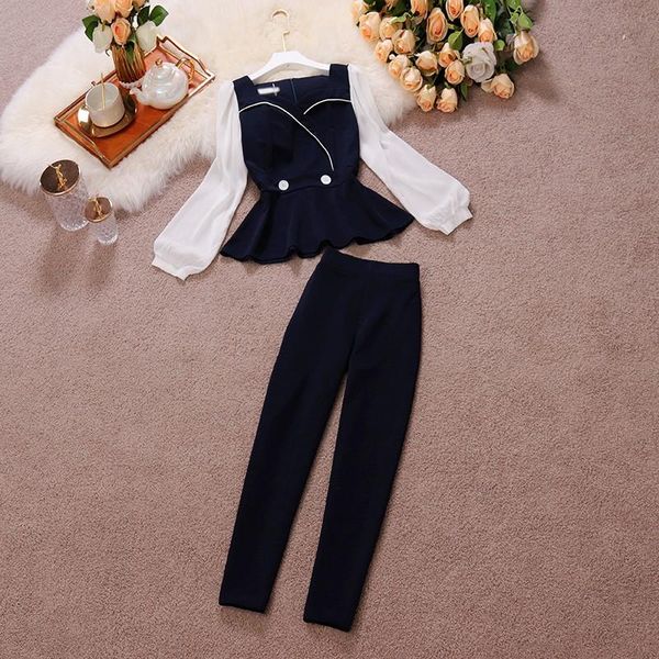 women's two piece pants amolapha women business clothing suit fashion elegant bow patchwork lantern sleeve shirt+high waist long pant o, White
women's two piece pants amolapha women business clothing suit fashion elegant bow patchwork lantern sleeve shirt+high waist long pant o, White