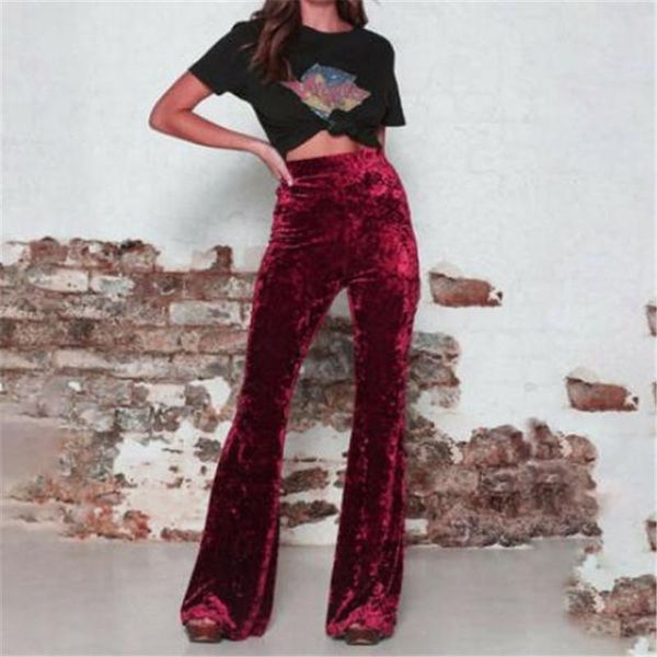 women's pants & capris female long solid color velvet elastic high waisted flared trousers ladies' autumn loose wide leg women bot, Black;white
women's pants & capris female long solid color velvet elastic high waisted flared trousers ladies' autumn loose wide leg women bot, Black;white