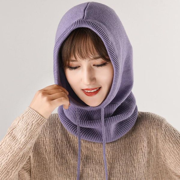 berets winter outdoor keep warm windproof skullies cap knitted cashmere hooded neck collar head drawstring thick beanie hats, Blue;gray
berets winter outdoor keep warm windproof skullies cap knitted cashmere hooded neck collar head drawstring thick beanie hats, Blue;gray