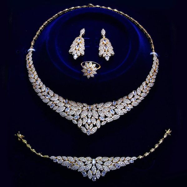 earrings & necklace high grade luxury big 4pcs jewelry set wedding party necklace+earrings+bracelet+ring white/ gold-color saudi sets, Silver
earrings & necklace high grade luxury big 4pcs jewelry set wedding party necklace+earrings+bracelet+ring white/ gold-color saudi sets, Silver