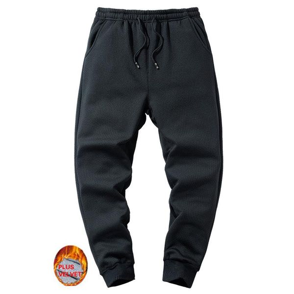 men's pants men jogger thick fleece cotton trousers male sweatpants streetwear tracksuit elastic waist winter casual 2021, Black
men's pants men jogger thick fleece cotton trousers male sweatpants streetwear tracksuit elastic waist winter casual 2021, Black