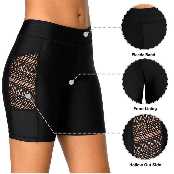 women's swimwear women swim shorts lace board swimsuit bottom quick dry swimming high waist solid conservative trunks, White;black
women's swimwear women swim shorts lace board swimsuit bottom quick dry swimming high waist solid conservative trunks, White;black