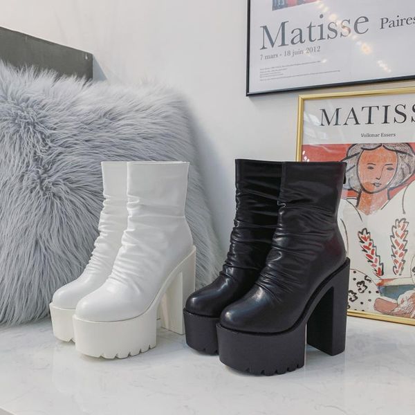 boots 2021 autumn and winter women's waterproof platform fold surface zipper thick heel short casual fashion shoes, Black
boots 2021 autumn and winter women's waterproof platform fold surface zipper thick heel short casual fashion shoes, Black