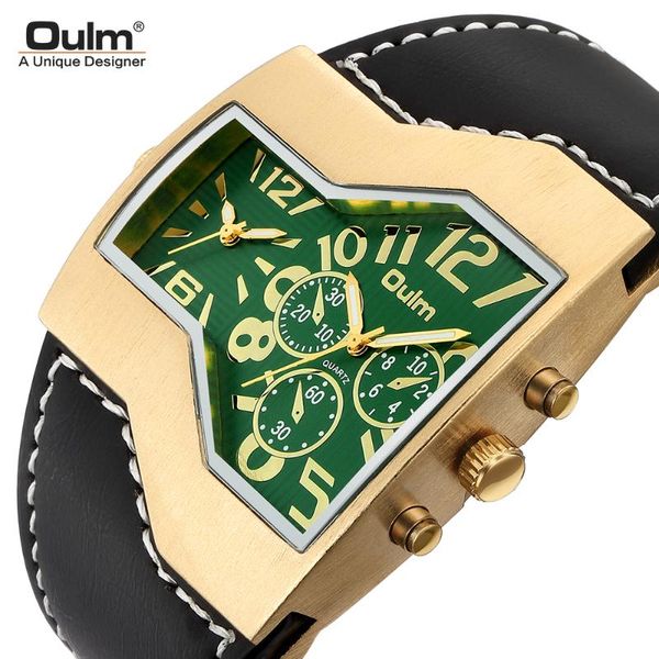 wristwatches oulm golden case men watches unique design two time zone male quartz wristwatch casual leather strap watch hp1220b, Slivery;brown
wristwatches oulm golden case men watches unique design two time zone male quartz wristwatch casual leather strap watch hp1220b, Slivery;brown