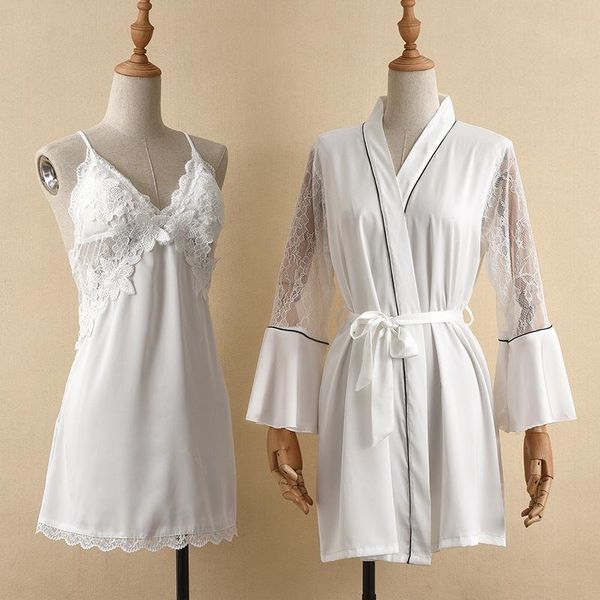 women's sleepwear satin bridal bridesmaid wedding bathrobe suits perspective kimono robe gown summer lace with strap nightgown lingerie, Black;red
women's sleepwear satin bridal bridesmaid wedding bathrobe suits perspective kimono robe gown summer lace with strap nightgown lingerie, Black;red