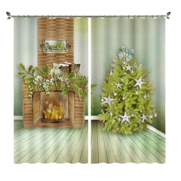 curtain & drapes green wood floor fireplace christmas tree 3d blackout curtains bedroom living room home decoration
curtain & drapes green wood floor fireplace christmas tree 3d blackout curtains bedroom living room home decoration