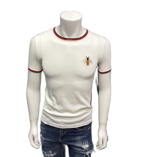 men's t-shirts summer thin ice silk short sleeve t-shirt sweater fashion embroidered round neck slim youth half, White;black
men's t-shirts summer thin ice silk short sleeve t-shirt sweater fashion embroidered round neck slim youth half, White;black