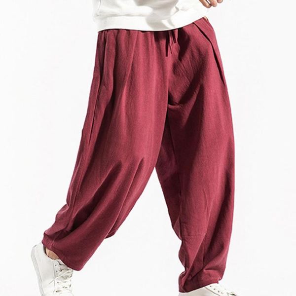 men's pants harem solid color all match skin-friendly drawstring men mid rise pockets breathable, Black
men's pants harem solid color all match skin-friendly drawstring men mid rise pockets breathable, Black