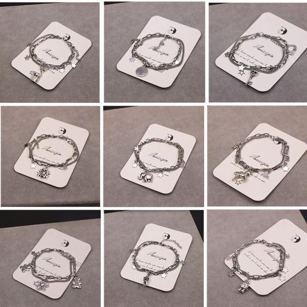 link, chain 10pcs/lot retro mulitlayer stainless steel heart love bracelets for women men antique silver color bangles fashion jewelry party, Black
link, chain 10pcs/lot retro mulitlayer stainless steel heart love bracelets for women men antique silver color bangles fashion jewelry party, Black