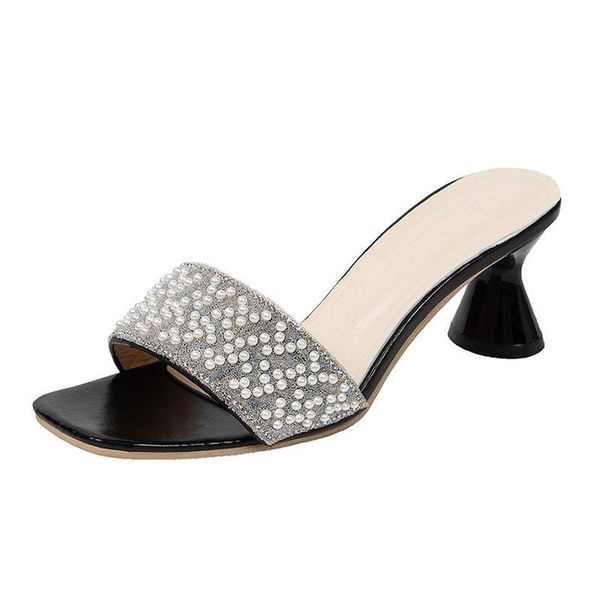 sandals 2021 summer square toe women slippers fashion thin heeled ladies mules elegant female high heels outside slides, Black
sandals 2021 summer square toe women slippers fashion thin heeled ladies mules elegant female high heels outside slides, Black