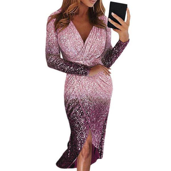 womens long sleeve glitter sequin midi dress v neck gradient fashion asymmetrical hem slim waist evening party vestidos casual dresses, Black;gray
womens long sleeve glitter sequin midi dress v neck gradient fashion asymmetrical hem slim waist evening party vestidos casual dresses, Black;gray
