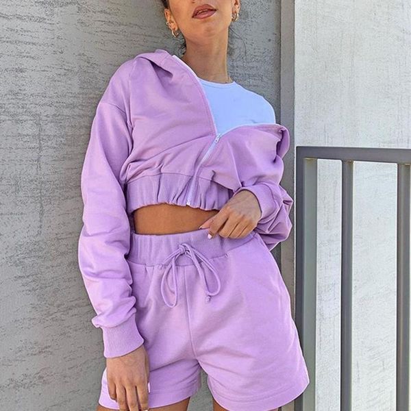 women's tracksuits crop set casual solid long sleeve zipper sweatshirt two piece strap drawstring loose shorts suit ladies autumn sets, Gray
women's tracksuits crop set casual solid long sleeve zipper sweatshirt two piece strap drawstring loose shorts suit ladies autumn sets, Gray