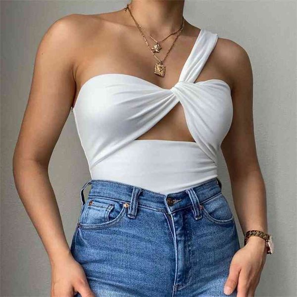 women casual one-shoulder knotted hollow out summer sleeveless pullober pleated stylish t-shirt streetwear solid tees 210517, White
women casual one-shoulder knotted hollow out summer sleeveless pullober pleated stylish t-shirt streetwear solid tees 210517, White