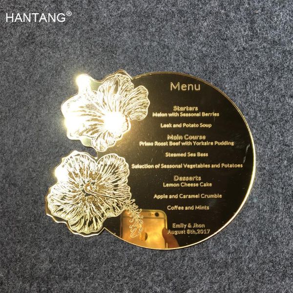 greeting cards 25 pieces per lot beautiful flower design round shape engraved golden mirror acrylic wedding menu
greeting cards 25 pieces per lot beautiful flower design round shape engraved golden mirror acrylic wedding menu