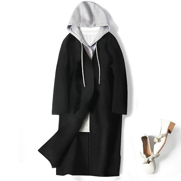women's wool & blends women woolen outerwear 2021 arrival winter female medium length hooded coat thick slim, Black
women's wool & blends women woolen outerwear 2021 arrival winter female medium length hooded coat thick slim, Black