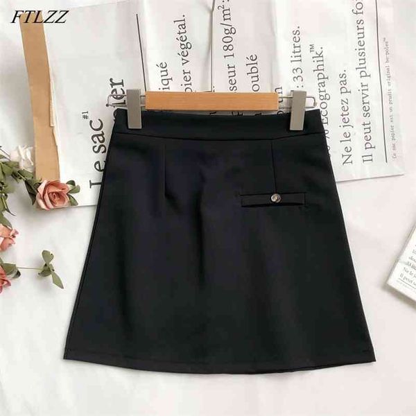 arrival summer office lady solid black white high waist mini skirts women sweet slim a-line female 210430
arrival summer office lady solid black white high waist mini skirts women sweet slim a-line female 210430