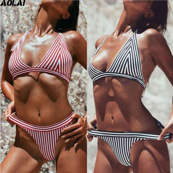 women's micro stripe swimwear women halter swimsuit retro bikini set mini bathing suits brazilian biquini thong bikinis, White;black
women's micro stripe swimwear women halter swimsuit retro bikini set mini bathing suits brazilian biquini thong bikinis, White;black