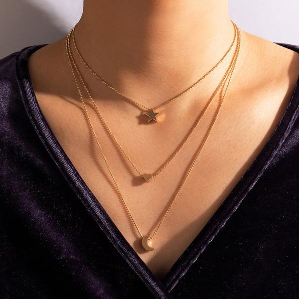 chains bohemian star pendant necklace for women fashion moon gold alloy multi-layer sweater chain female party jewelry 16987, Silver
chains bohemian star pendant necklace for women fashion moon gold alloy multi-layer sweater chain female party jewelry 16987, Silver