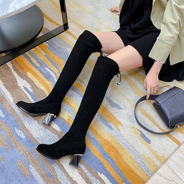 boots stretch over the knee flock winter plush women platform square high heel long elastic band autumn, Black
boots stretch over the knee flock winter plush women platform square high heel long elastic band autumn, Black