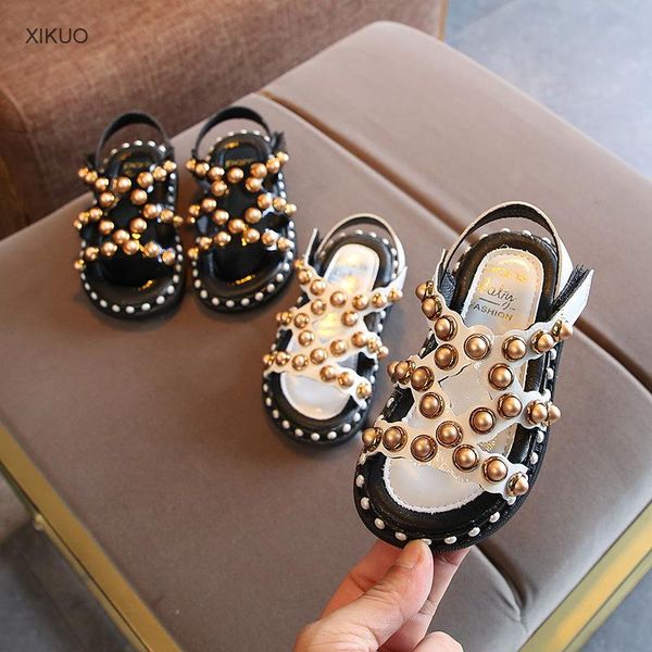 sandals 2021 summer baby princess shoes girl hollow pearl beach roman, Black;red 
sandals 2021 summer baby princess shoes girl hollow pearl beach roman, Black;red
