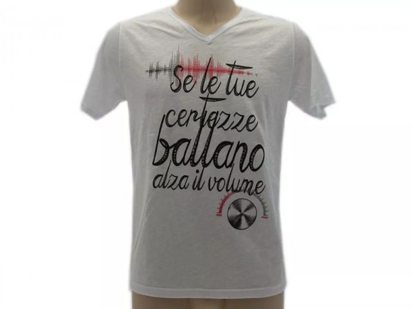 t shirt only words man basic if your certainties dance, turn up the volume, White;black
t shirt only words man basic if your certainties dance, turn up the volume, White;black