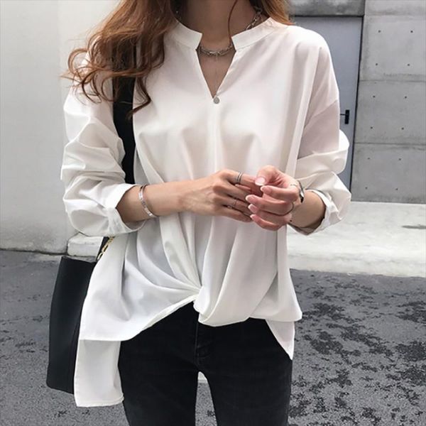 fashion autumn women blouse office lady long sleeve blouses stand collar chiffon loose women's & shirts, White
fashion autumn women blouse office lady long sleeve blouses stand collar chiffon loose women's & shirts, White