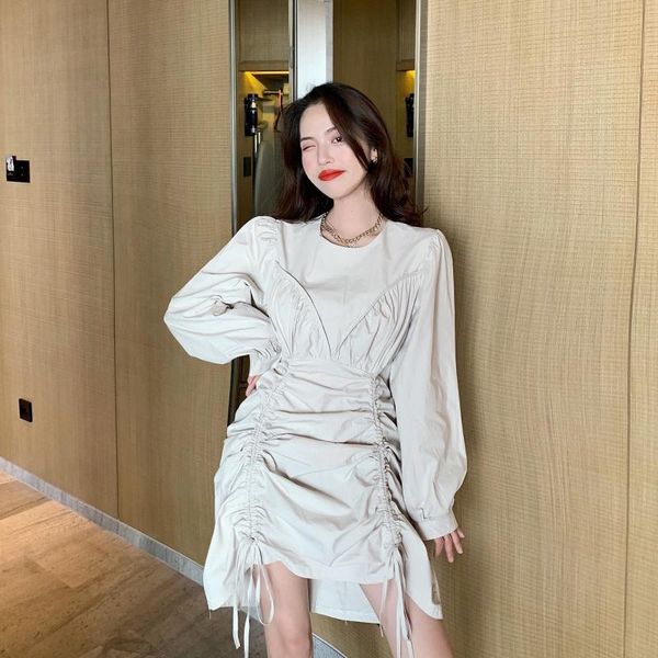 casual dresses dress fashion brand korean clothes spring fall drawstring moda feminina women's clothing vintage long sleeve o-neck, Black;gray
casual dresses dress fashion brand korean clothes spring fall drawstring moda feminina women's clothing vintage long sleeve o-neck, Black;gray