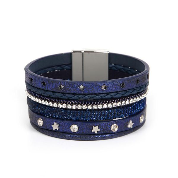 tennis amorcome bohemian metal stars rivet stud charm wrap bracelets multilayer leather womens bracelet bangle party jewelry bijoux, Golden;silver
tennis amorcome bohemian metal stars rivet stud charm wrap bracelets multilayer leather womens bracelet bangle party jewelry bijoux, Golden;silver