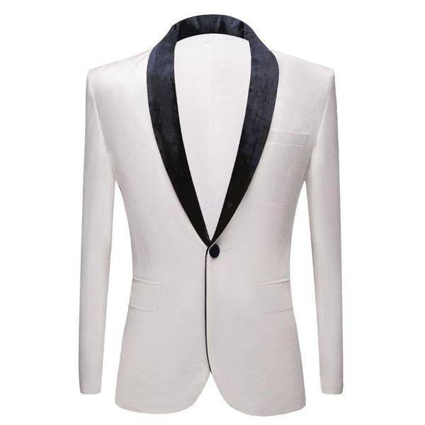 men's suits & blazers white velvet mens blazer jacket casual slim wedding stage singer performance costume homme one button business ou, White;black
men's suits & blazers white velvet mens blazer jacket casual slim wedding stage singer performance costume homme one button business ou, White;black