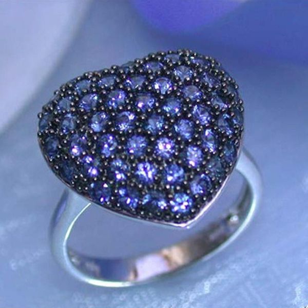 wedding rings delicate love heart shaped micro pave blue crystal ring for women charming promise engagement luxury jewelry accessories, Slivery;golden
wedding rings delicate love heart shaped micro pave blue crystal ring for women charming promise engagement luxury jewelry accessories, Slivery;golden