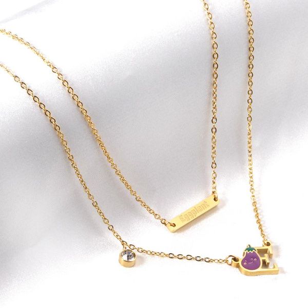 pendant necklaces letter tablet two layers with super cute pattern girls childlike purple eggplant vegetable for women high street shopp, Silver
pendant necklaces letter tablet two layers with super cute pattern girls childlike purple eggplant vegetable for women high street shopp, Silver