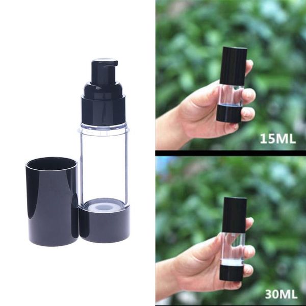 storage bottles & jars 15-120ml plastic vacuum pump bottle black transparent airless travel bottling container lotion/spray spray
storage bottles & jars 15-120ml plastic vacuum pump bottle black transparent airless travel bottling container lotion/spray spray