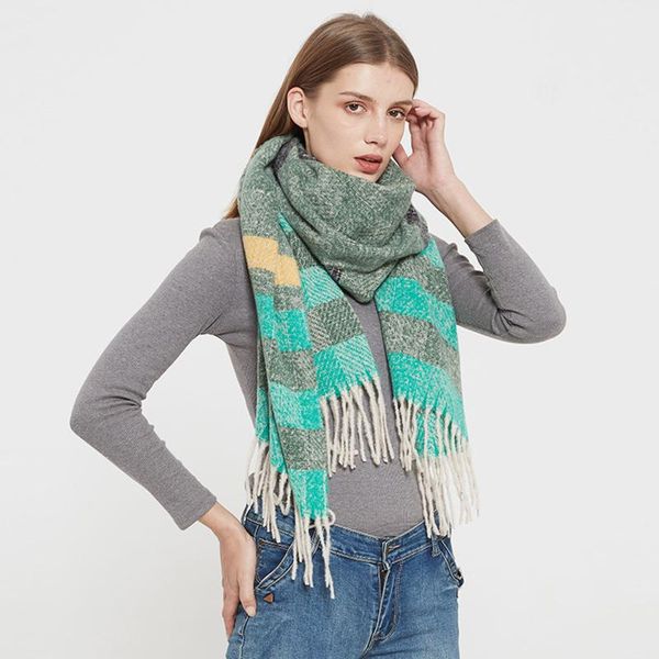 womens scarf warm long tassel personalized color check printing comfortable foulard fashion sunscreen bufanda scarves, Blue;gray
womens scarf warm long tassel personalized color check printing comfortable foulard fashion sunscreen bufanda scarves, Blue;gray