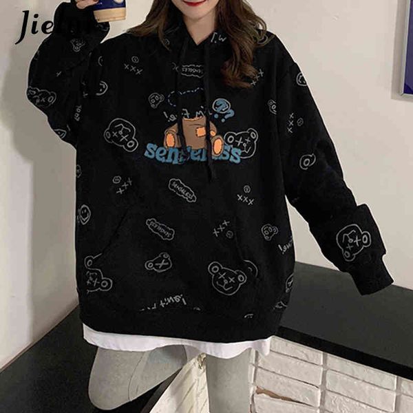 jielur winter clothing new korean women's loose cartoon printed sweatshirt black white large wool hoodie
jielur winter clothing new korean women's loose cartoon printed sweatshirt black white large wool hoodie