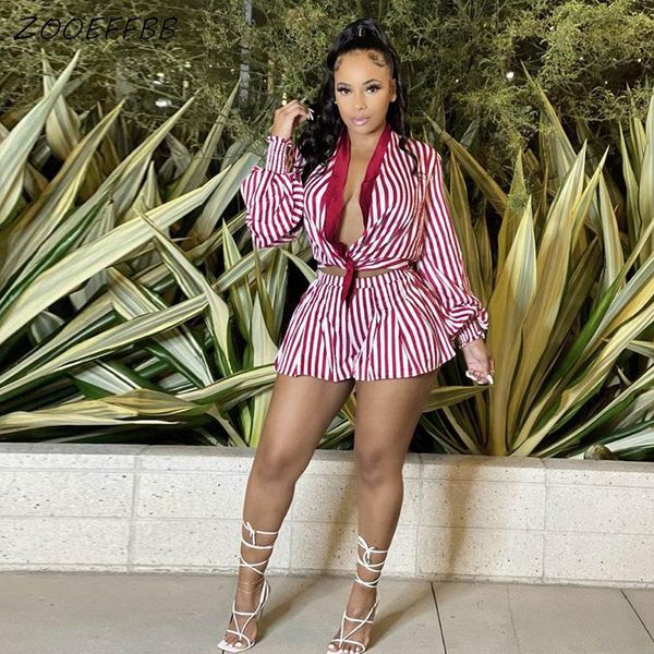 women's tracksuits zooeffbb striped two piece set fall women long sleeve v-neck t shirt and loose shorts casual clubwear rave matching, Gray
women's tracksuits zooeffbb striped two piece set fall women long sleeve v-neck t shirt and loose shorts casual clubwear rave matching, Gray