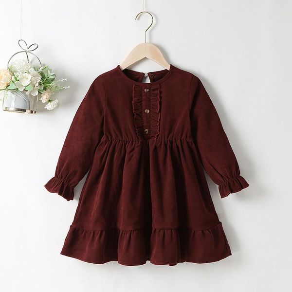 girl's dresses winter 2021 baby girls cute dress long sleeve o neck ruffles button wine red fashion casual girl vestido 18m-6t, Red;yellow
girl's dresses winter 2021 baby girls cute dress long sleeve o neck ruffles button wine red fashion casual girl vestido 18m-6t, Red;yellow