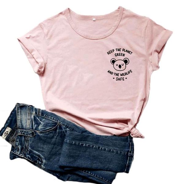 women's t-shirt keep the planet green and wildlife safe t shirt women cute koala pocket tshirt black funny graphic tees, White
women's t-shirt keep the planet green and wildlife safe t shirt women cute koala pocket tshirt black funny graphic tees, White