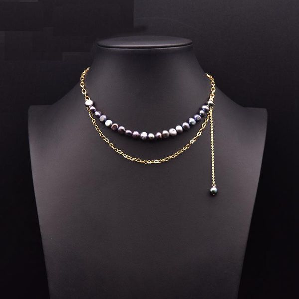 chains pure natural freshwater baroque white black pearl necklace handmade female women wedding party jewelry gift accessories, Silver
chains pure natural freshwater baroque white black pearl necklace handmade female women wedding party jewelry gift accessories, Silver