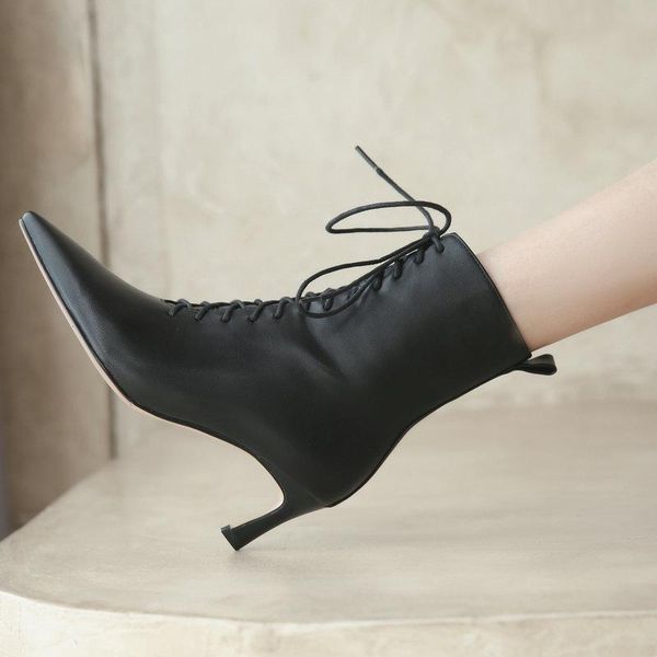 boots ldhzxc autumn winter women large size natural genuine leather thin high heel pointed toe female fashion bootie, Black
boots ldhzxc autumn winter women large size natural genuine leather thin high heel pointed toe female fashion bootie, Black