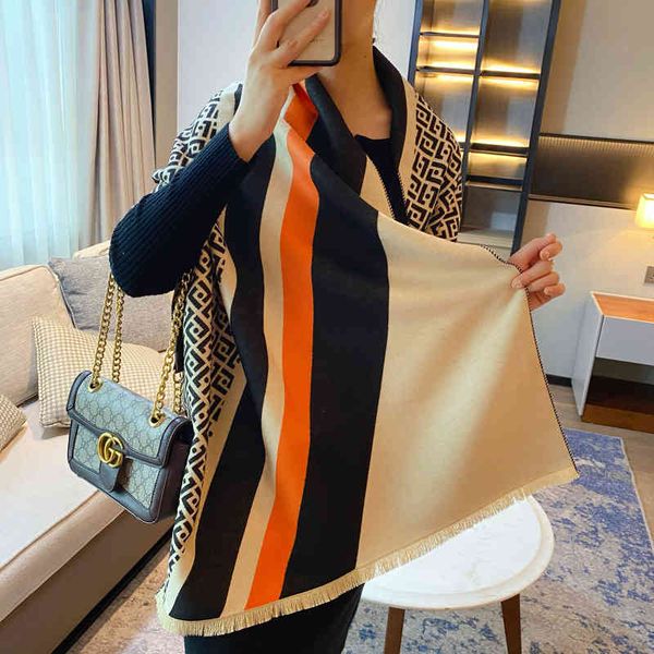 design stripe color matching letter imitation cashmere scarf for women thickened long warm double-sided air conditioning shawl bib, Blue;gray
design stripe color matching letter imitation cashmere scarf for women thickened long warm double-sided air conditioning shawl bib, Blue;gray